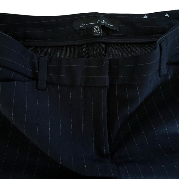 Jasmine & Juliana Black Pinstripe Slim Trousers Women’s Size 8 Stretch Pants - Picture 3 of 10